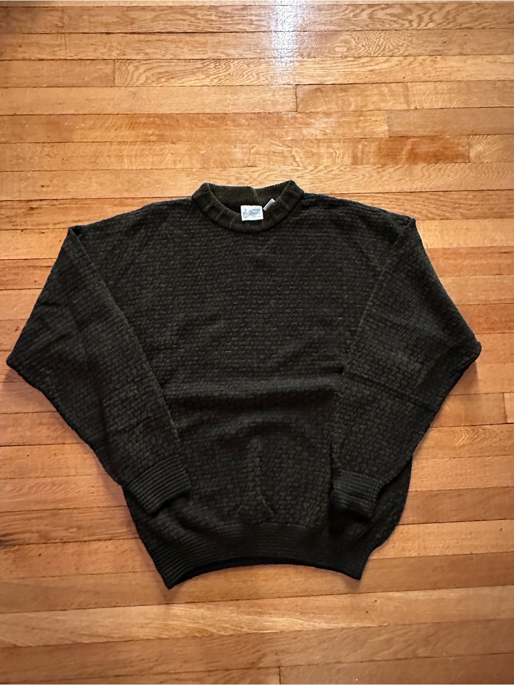 Vintage Maglificio Florence Sweater Mens XL Knit Wool Black Geometric Italy